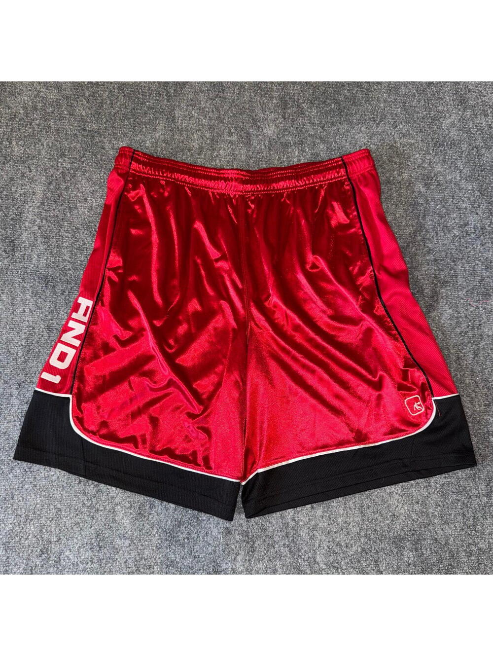 AND1 Red Dazzle Hoop Shorts Mens 2XL Vtg y2k 90s Rare